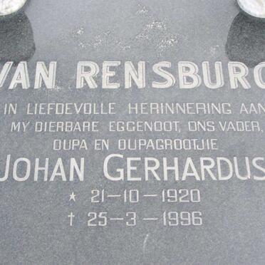 RENSBURG Johan Gerhardus, van 1920-1996