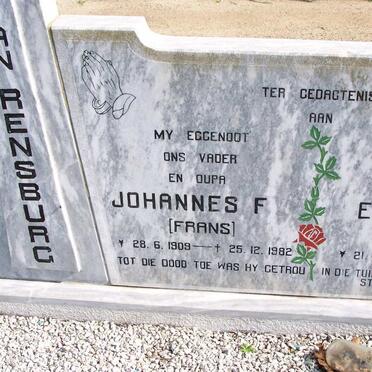 RENSBURG Johannes F., van 1909-1982 &amp; Edith Ellen 1905-1987 _1