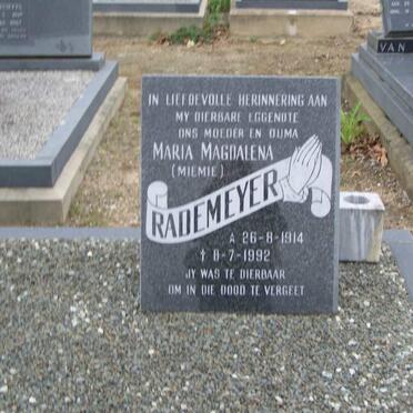 RADEMEYER Maria Magdalena 1914-1992