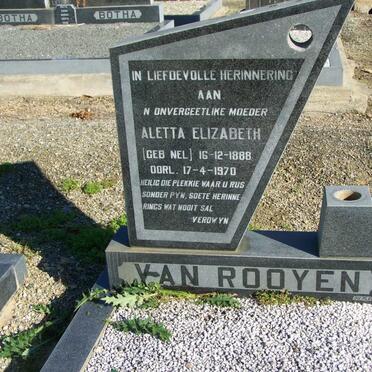 ROOYEN Aletta Elizabeth, van nee NEL 1888-1970
