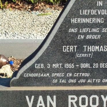 ROOYEN Gert Thomas, van 1955-1970