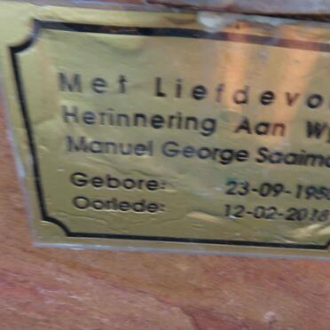 SAAIMAN Manuel George 1950-2018