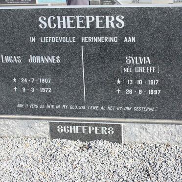 SCHEEPERS Lucas Johannes 1907-1972 &amp; Sylvia GREEFF 1917-1997