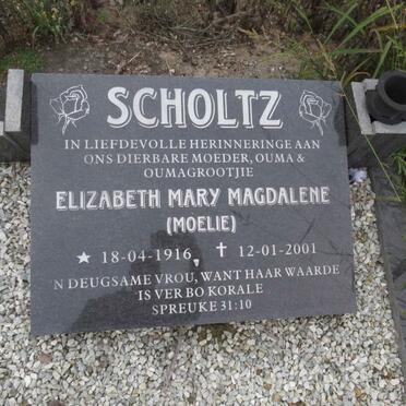 SCHOLTZ Elizabeth Mary Magdalene 1916-2001