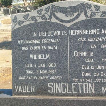 SINGLETON Wilhelm 1889-1967 &amp; Cornelia Johanna MARAIS 1894-1986