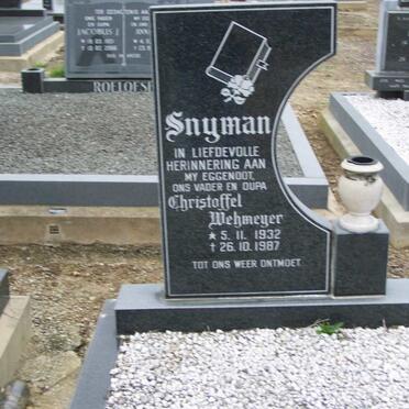 SNYMAN Christoffel Wehmeyer 1932-1987