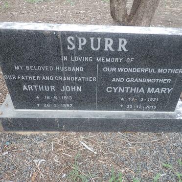 SPURR Arthur John 1913-1982 & Cynthia Mary 1921-2015