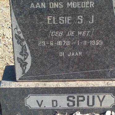 SPUY Elsie S.J., v.d. nee DE WET 1878-1959