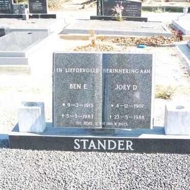 STANDER Ben E. 1915-1983 &amp; Joey D. 1907-1988