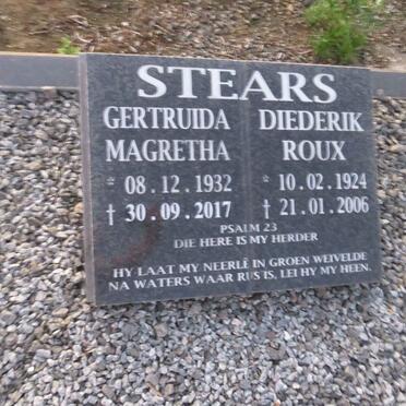 STEARS Diederik Roux 1924-2006 & Gertruida Magretha 1932-2017