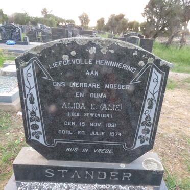 STANDER Alida E. nee SERFONTEIN 1891-1974