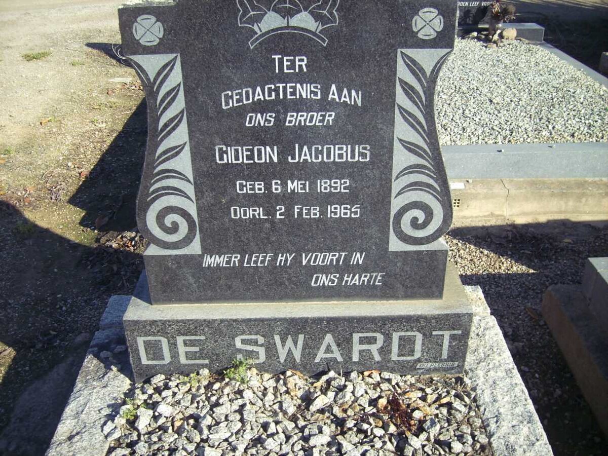 SWARDT Gideon Jacobus, de 1892-1965