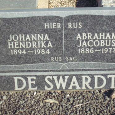 SWARDT Abraham Jacobus, de 1886-1977 &amp; Johanna Hendrika 1894-1984