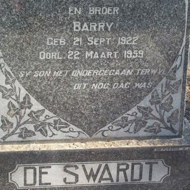 SWARDT Barry, de 1922-1959