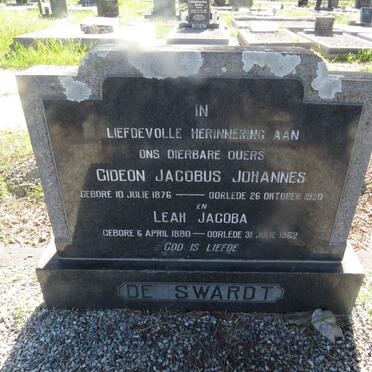SWARDT Gideon Jacobus Johannes, de 1876-1930 & Leah Jacoba 1880-1962