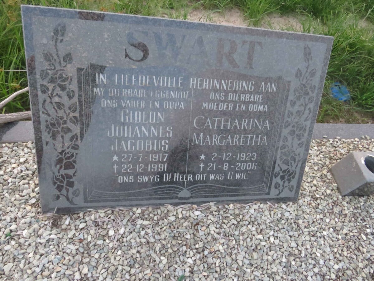 SWART Gideon Johannes Jacobus 1917-1991 & Catharina Margaretha 1923-2006