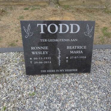 TODD Ronnie Wesley 1931-2014 &amp; Beatrice Maria 1938-
