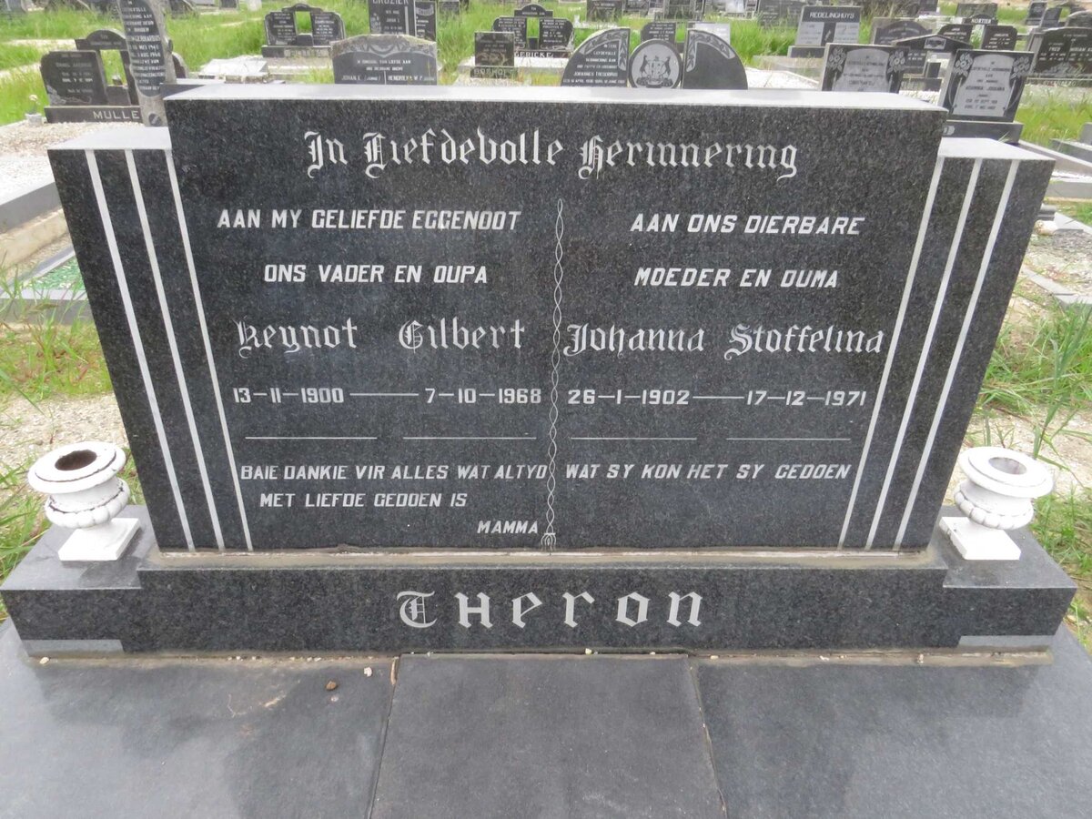 THERON Reynot Gilbert 1900-1968 &amp; Johanna Stoffelina 1902-1971