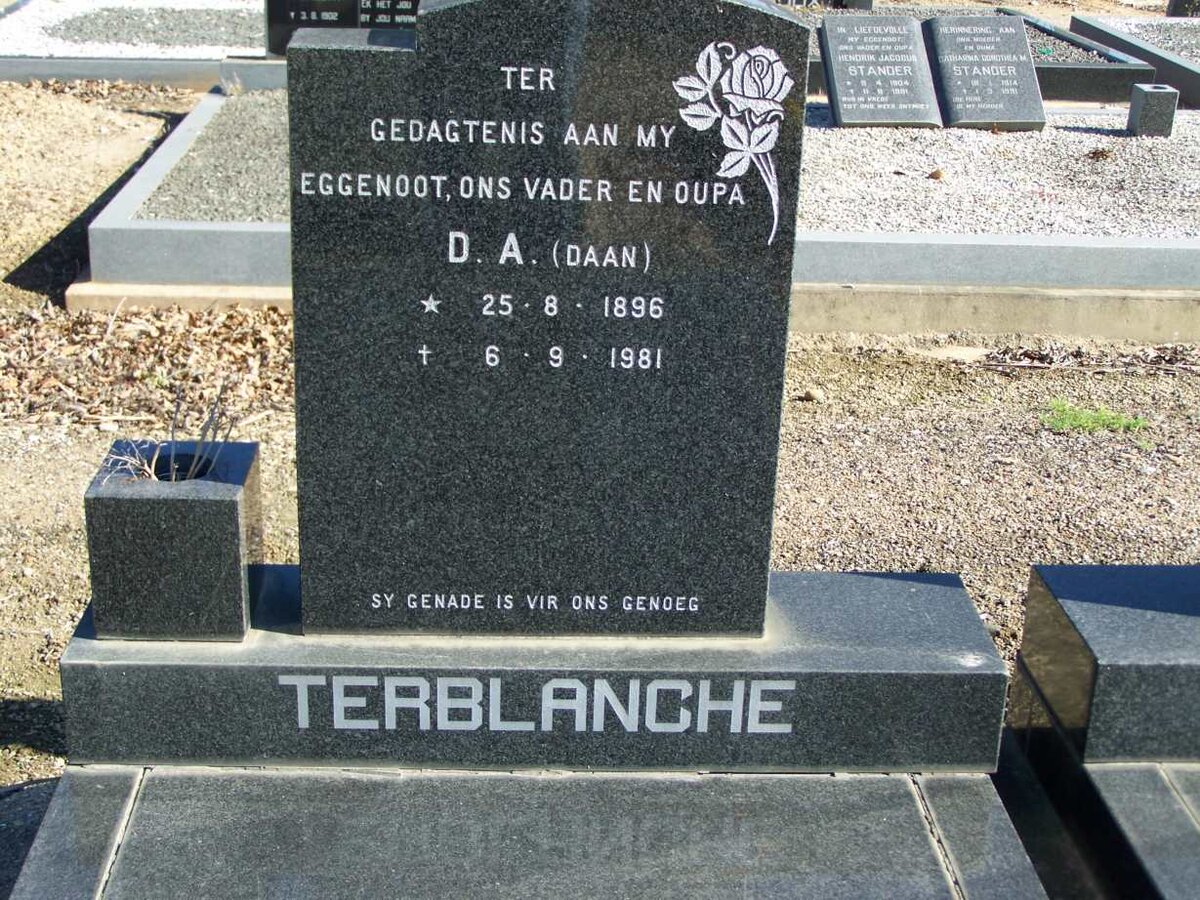 TERBLANCHE D.A. 1896-1981