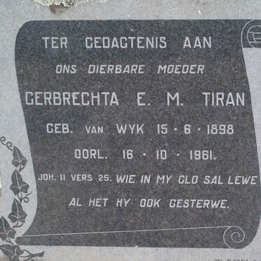 TIRAN Gerbrectha E.M. nee VAN WYK 1898-1961