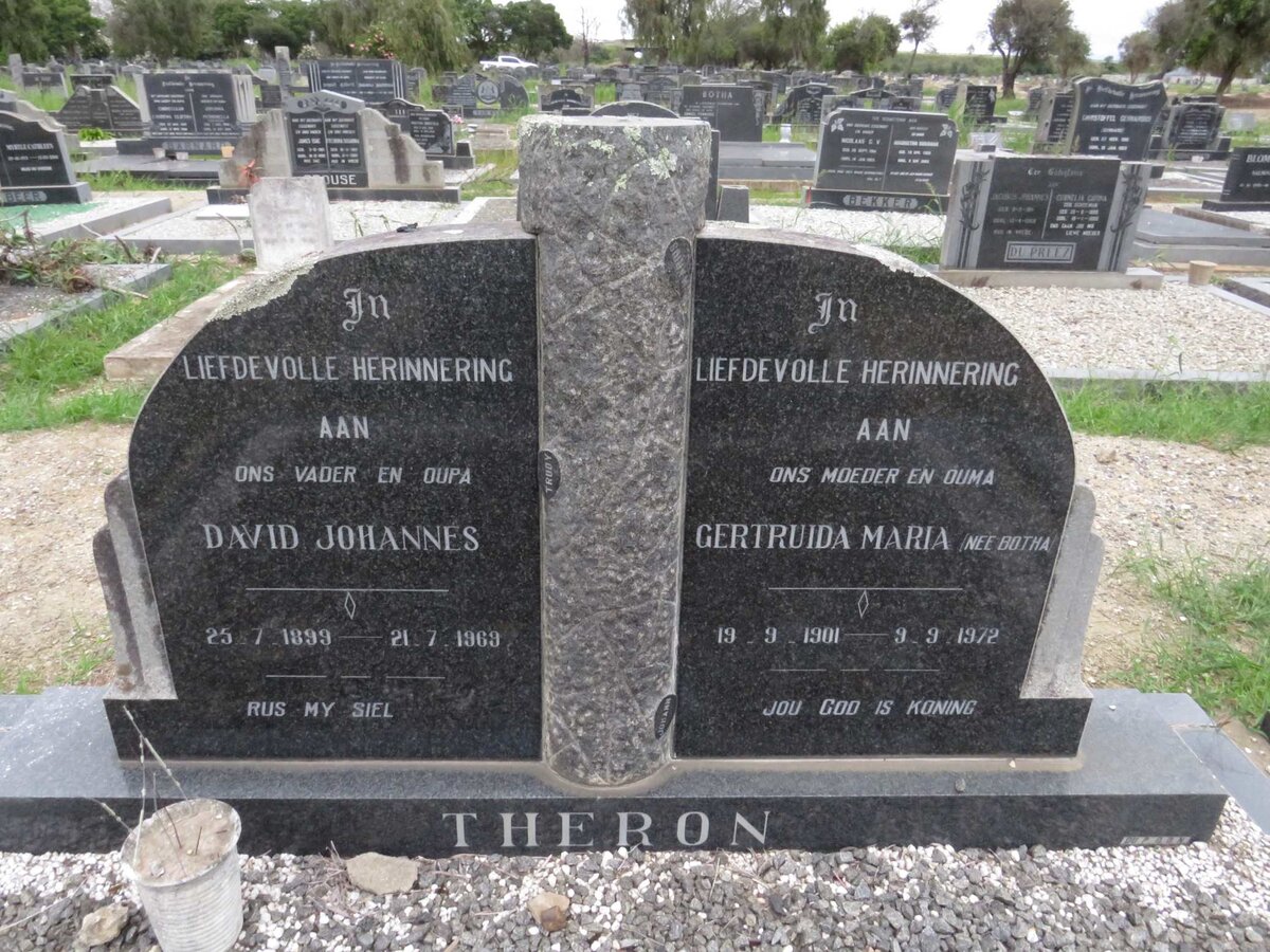 THERON David Johannes 1899-1969 &amp; Gertruida Maria BOTHA 1901-1972
