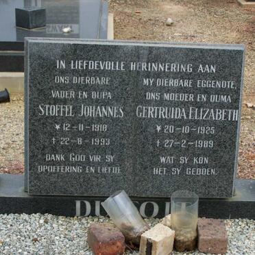 TOIT Stoffel Johannes, du 1918-1993 &amp; Gertruida Elizabeth 1925-1989