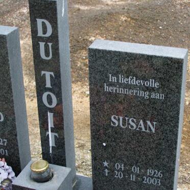 TOIT Jan Barend, du 1927-2001 &amp; Susan 1926-2003