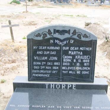 THORPE William John 1883-1964 &amp; Martha KRAUSE 1889-1971