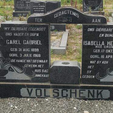 VOLSCHENK Carel Gabriel 1899-1968 &amp; Isabella Hermiena CRONJE 1902-1984