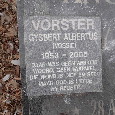 VORSTER Gysbert Albertus 1953-2005