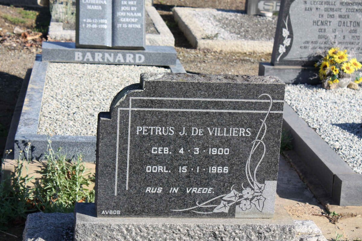 VILLIERS Petrus J., de 1900-1966