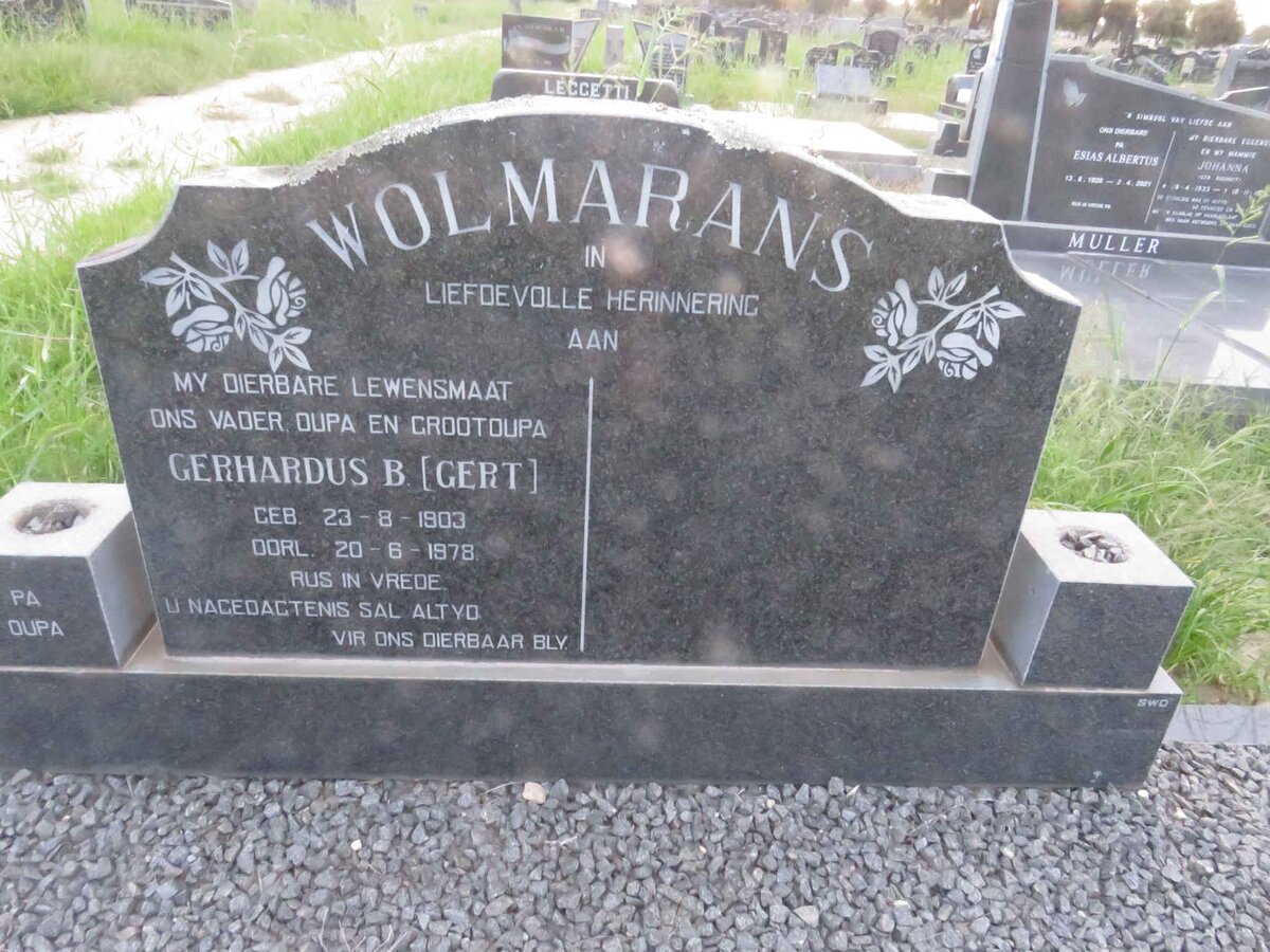 WOLMARANS Gerhardus B. 1903-1978