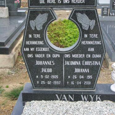 WYK Johannes Jacob, van 1905-1997 &amp; Jacomina Christina Johanna 1915-2001