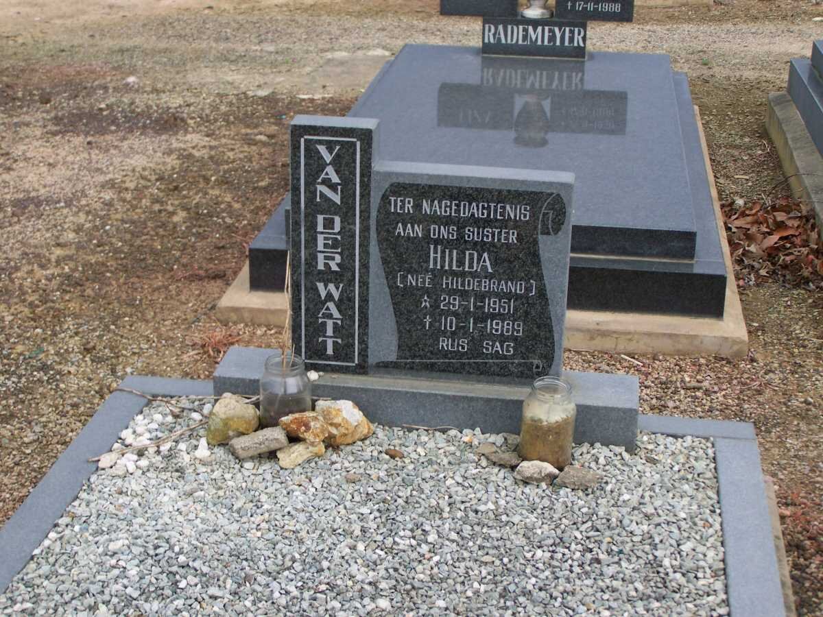 WATT Hilda, van der nee HILDEBRAND 1951-1989