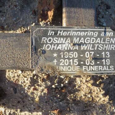 WILTSHIRE Rosina Magdalena Johanna 1950-2015