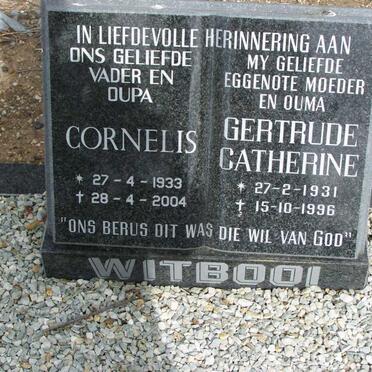 WITBOOI Cornelis 1933-2004 &amp; Gertrude Catherine 1931-1996