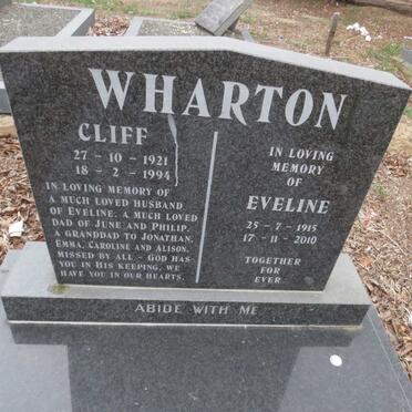 WHARTON Cliff 1921-1994 &amp; Eveline 1915-2010