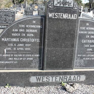 WESTENRAAD Marthinus Christoffel 1909-1995 &amp; Catharina Helena BAM 1910-1961