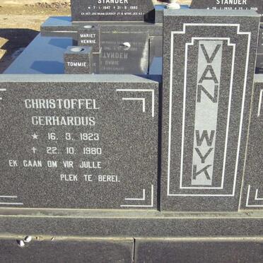 WYK Christoffel Gerhardus, van 1923-1980