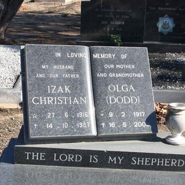 WESTHUIZEN Izak Christian, van der 1916-1987 &amp; Olga DODD 1917-2003