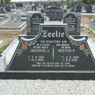 ZEELIE Jacobus J. 1921-1985 &amp; Hester P. 1928-2001