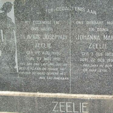ZEELIE Flavius Josephus 1900-1958 &amp; Johanna Maria 1909-1992
