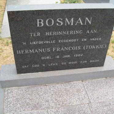 BOSMAN Hermanus Francois -1982