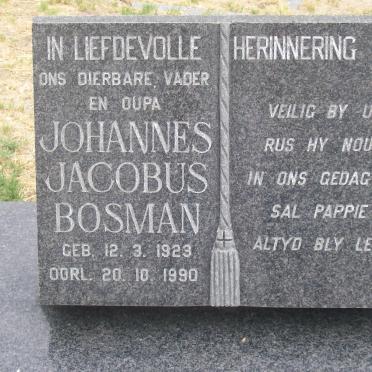 BOSMAN Johannes Jacobus 1923-1990