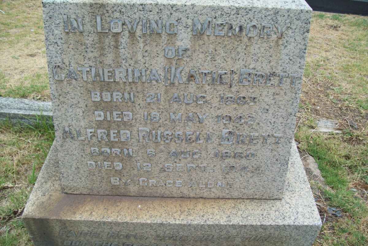 BRETT Alfred Russell 1860-1943 &amp; Catherina 1863-1942