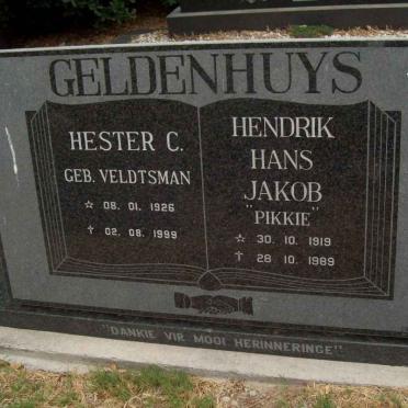 GELDENHUYS Hendrik Hans Jakob 1919-1989 &amp; Hester C. VELDTSMAN 1926-1999