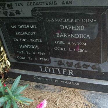 LÖTTER Hendrik 1913-1980 &amp; Daphné Barendina 1924-2004