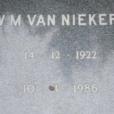 NIEKERK M.M., van 1922-1986
