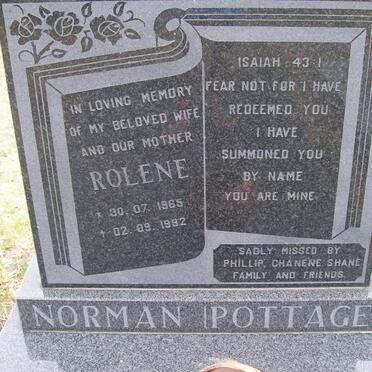 NORMAN Rolene nee POTTAGE  1965-1992