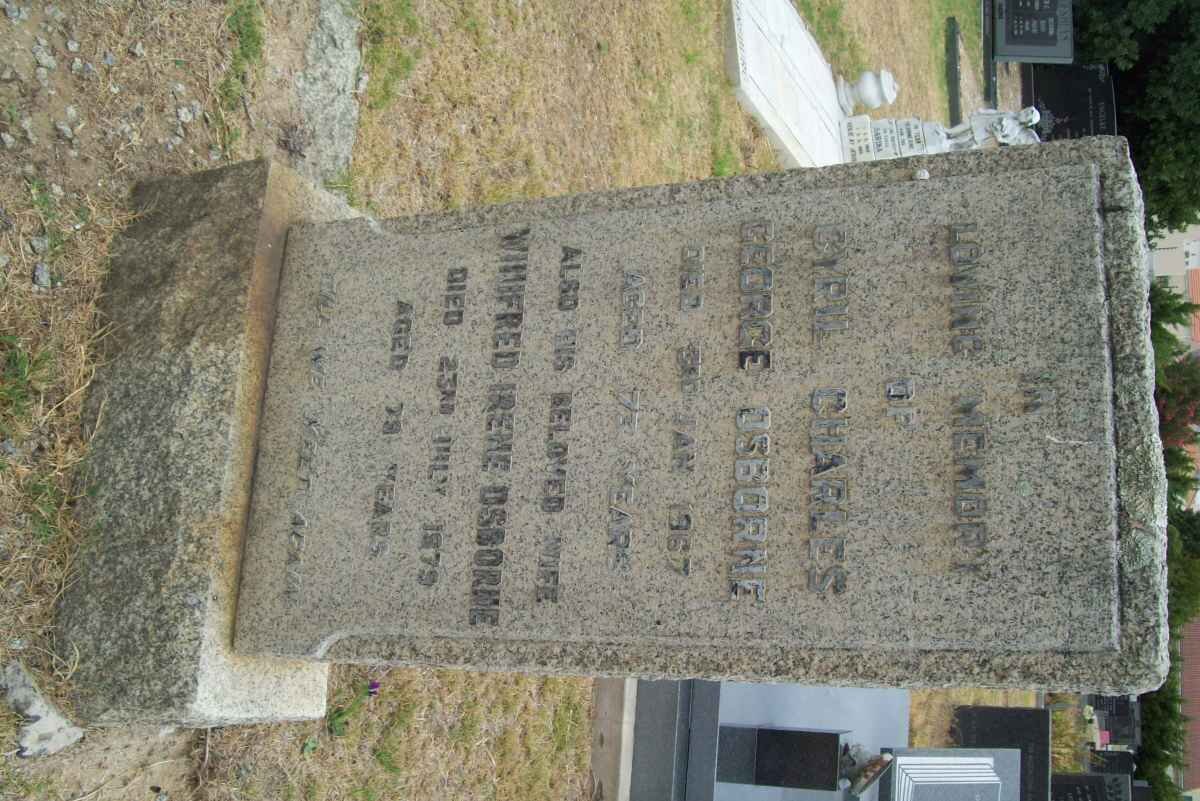 OSBORNE Cyril Charles George -1967 &amp; Winifred Irene  -1979